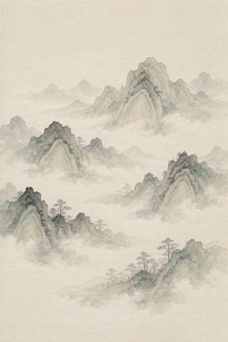 Misty Mountains art print